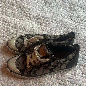 Coach Black & Cream Signature Canvas Sneakers